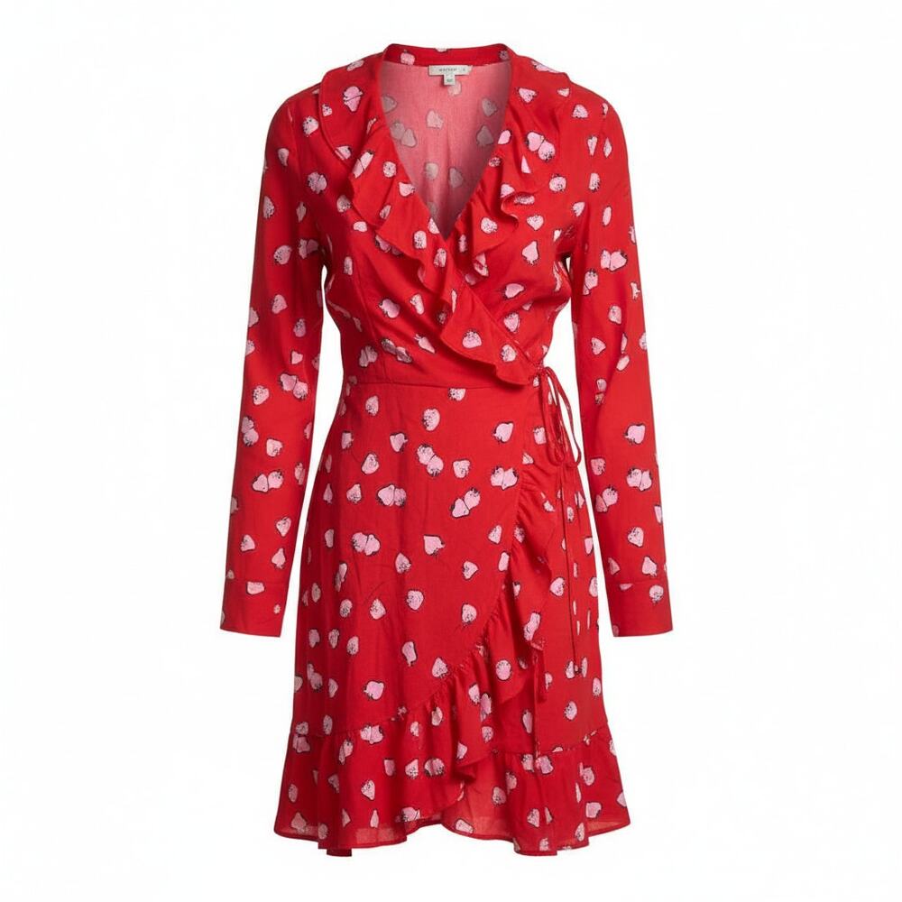 Miu Miu Strawberry Print Wrap Dress - Size 40